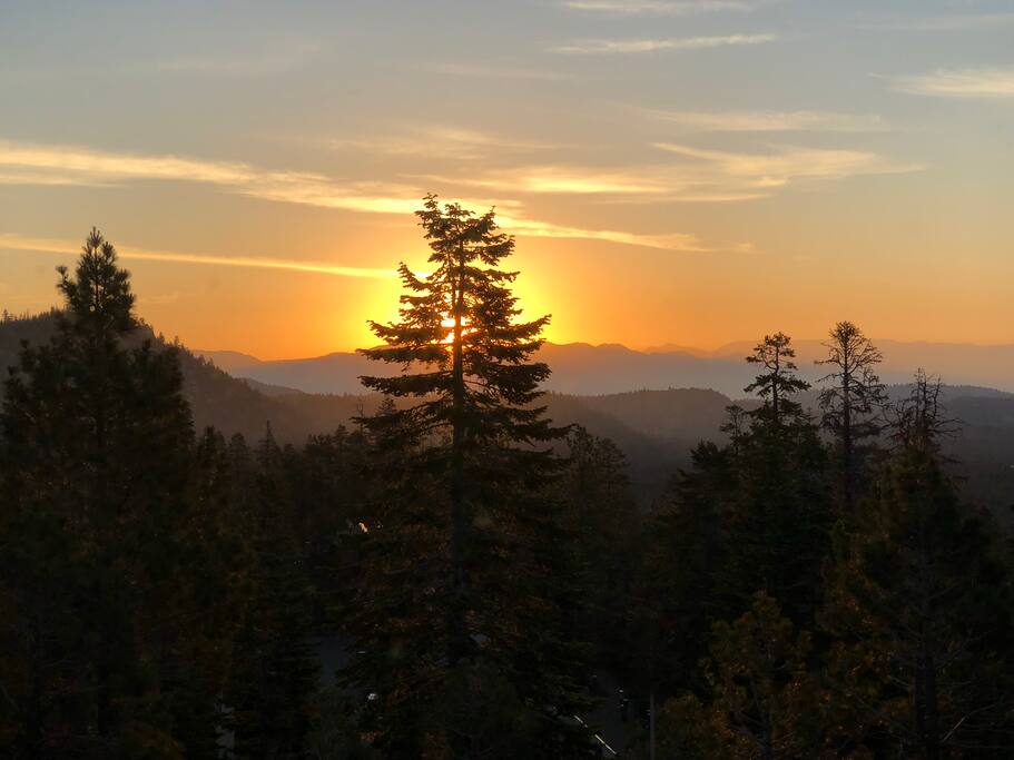 Living room & master bedroom view at dawn (June 27, 2018)