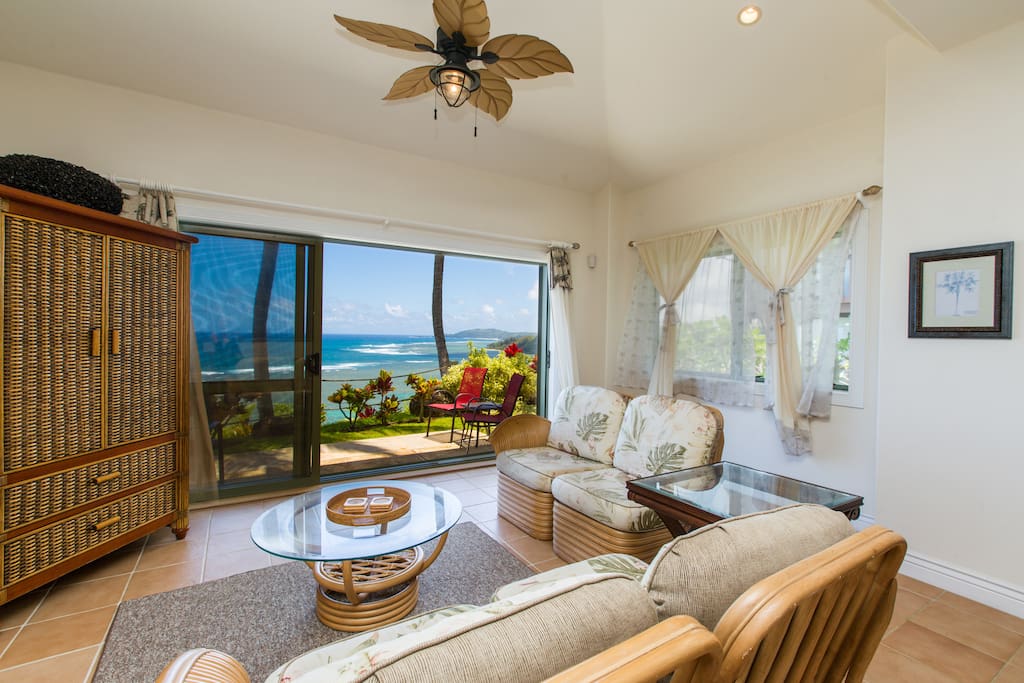 Living Room with Direct Ocean Views
