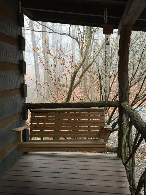 Sip your coffee on the front porch swing.