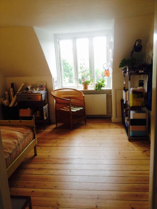 This window overview a kindergarden - no other close neighbour in sight. Most wonderfull afternoon/evening sun!