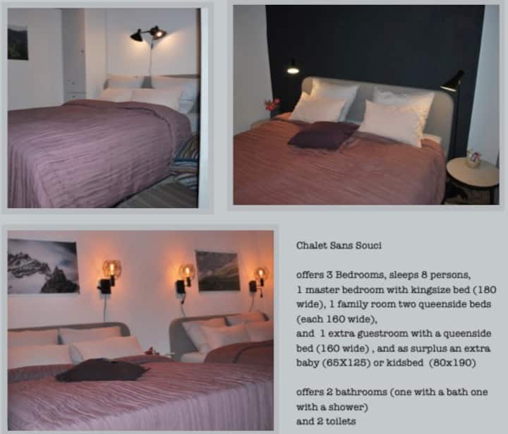 3 pohodlné spálne, ktoré môžu ubytovať až 8 osôb