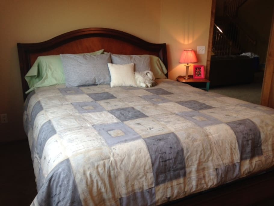 King size bed for a good night's sleep.