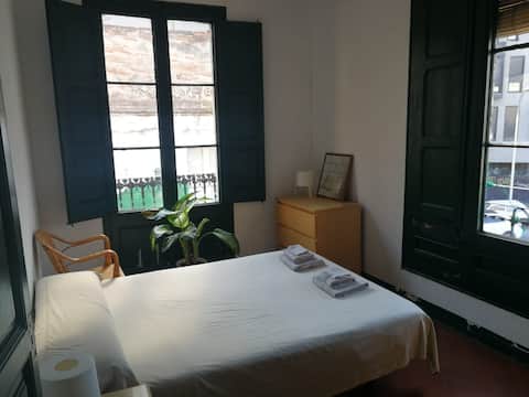 Illuminated double bedroom