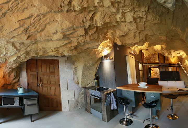 the grotto under the windmill; noyers-sur-cher, centre-val de loire