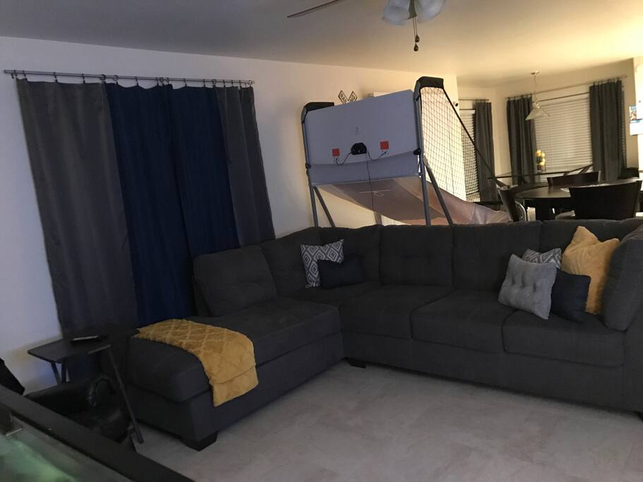 Comfortable Sectional/ Common Sleeping Area