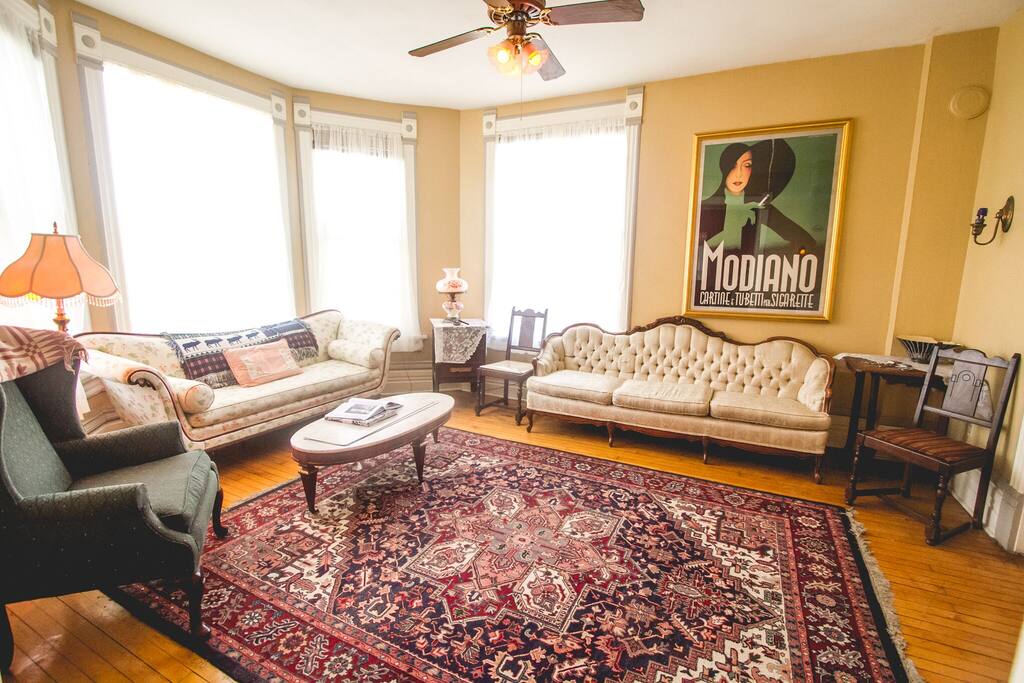 Plenty of sunlight in a Luxe sitting room where guests were entertained.
