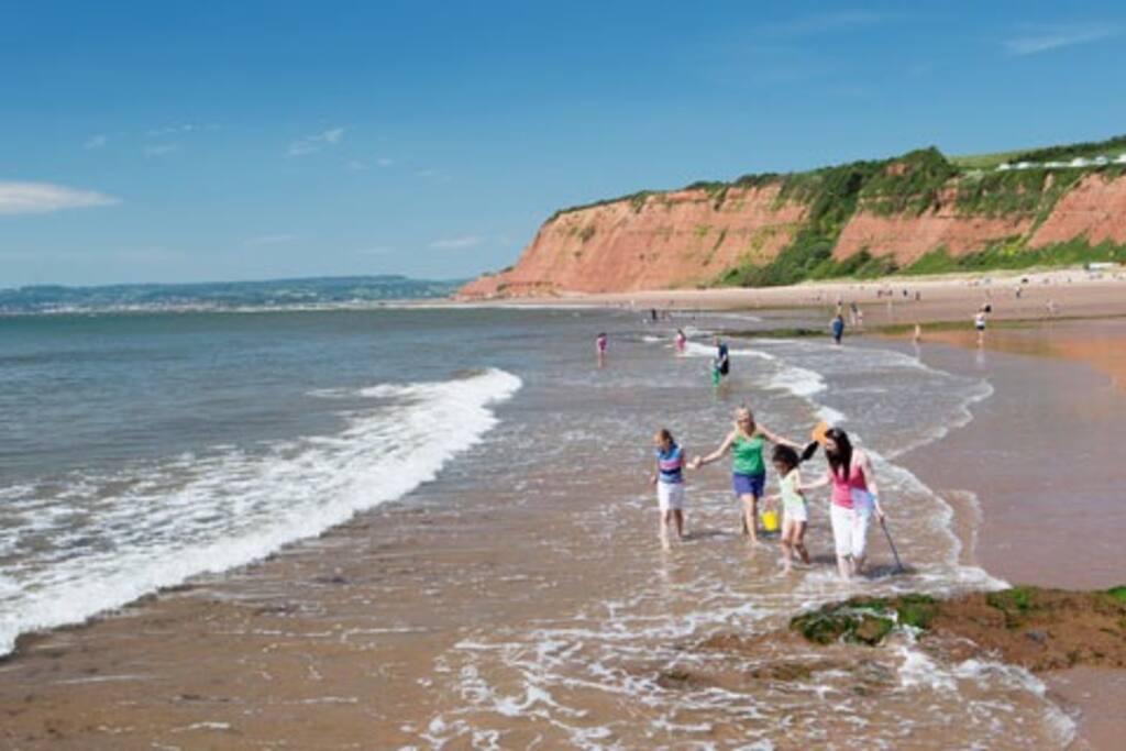The private beach at Devon Cliffs