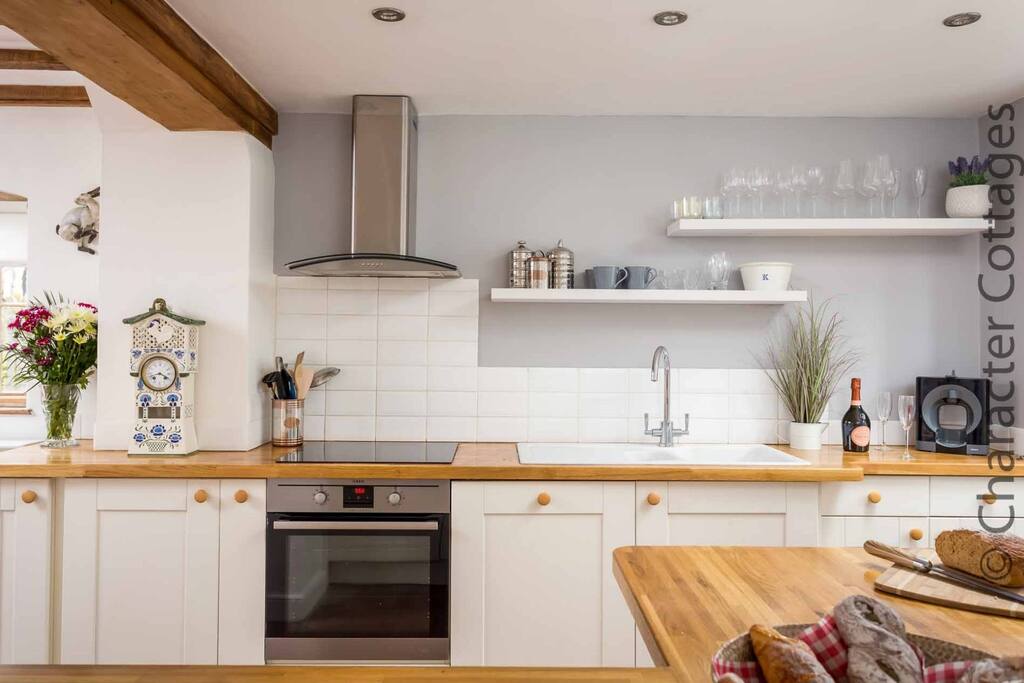 The modern, well presented kitchen...