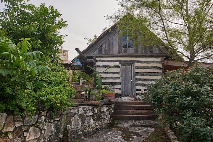 Cabin #3 - Another historic find.  Steps from bathroom & pool - use the bathroom as required  :)