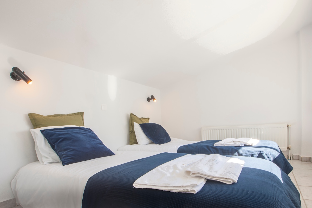 ห้องใต้หลังคาพร้อมเตียงเดี่ยว 2 หลัง