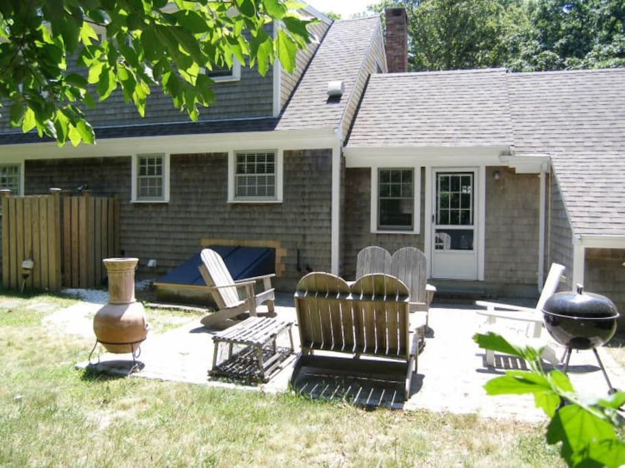 Enjoy the patio out back with privacy