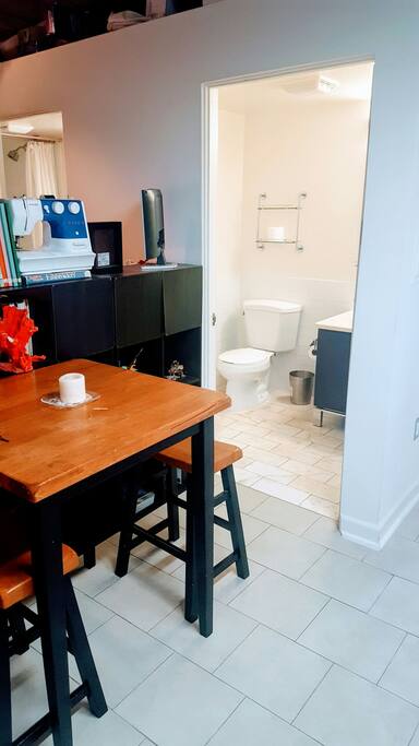 Personal eating table or workspace in the kitchen.