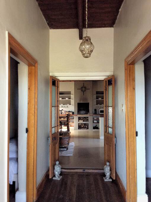 The inside fireplace