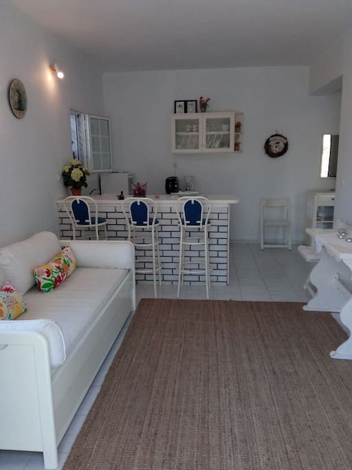 living room and kitchen