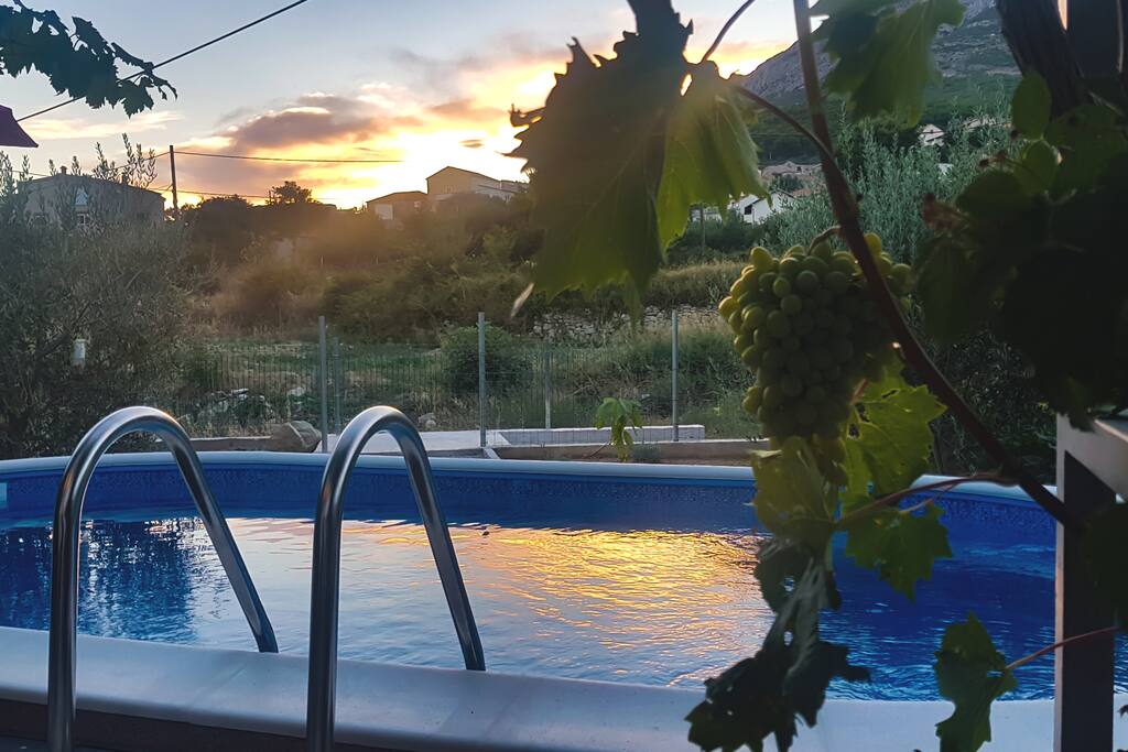Private pool by night