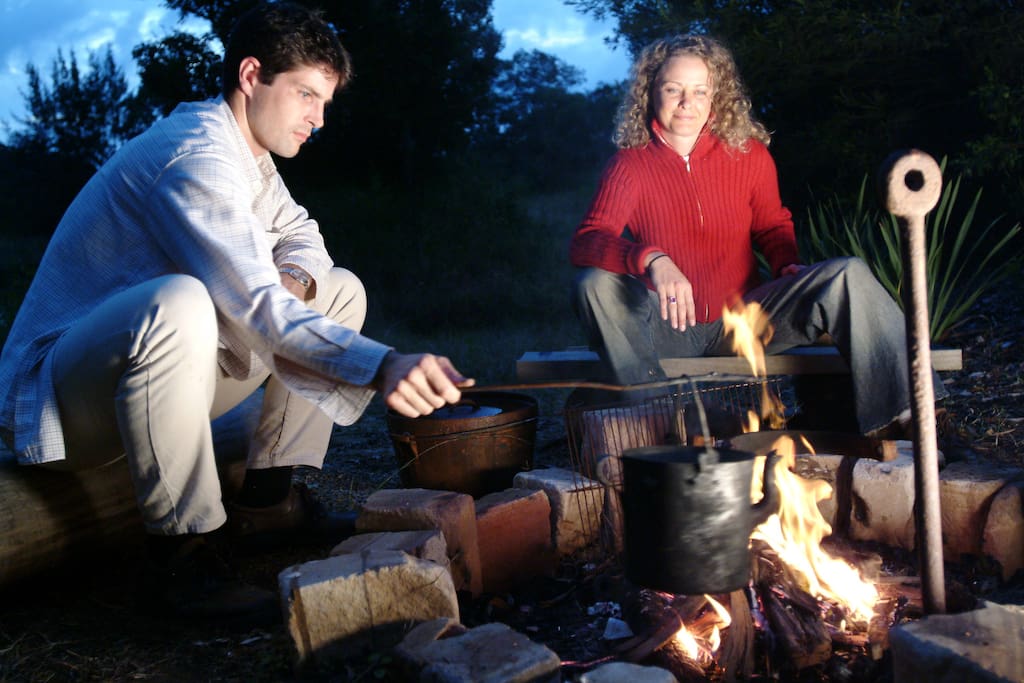 Campfire by the lake