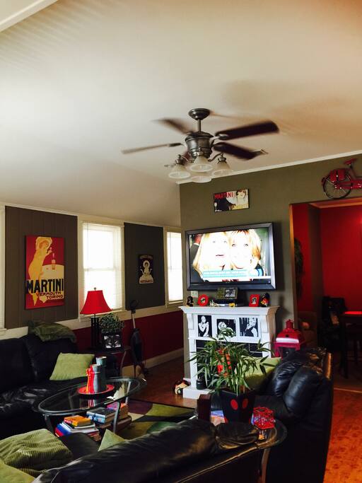 Comfy sheik living room with all the comforts of home.