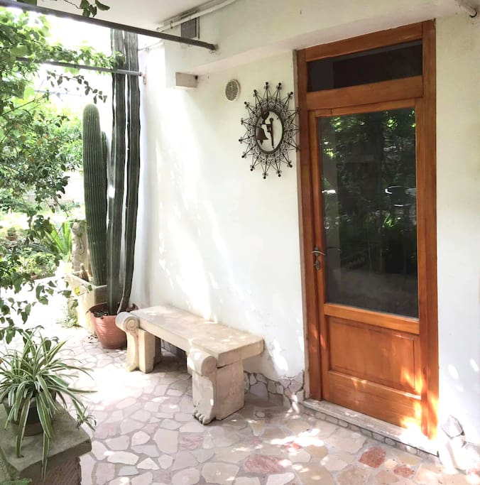 outside the kitchen