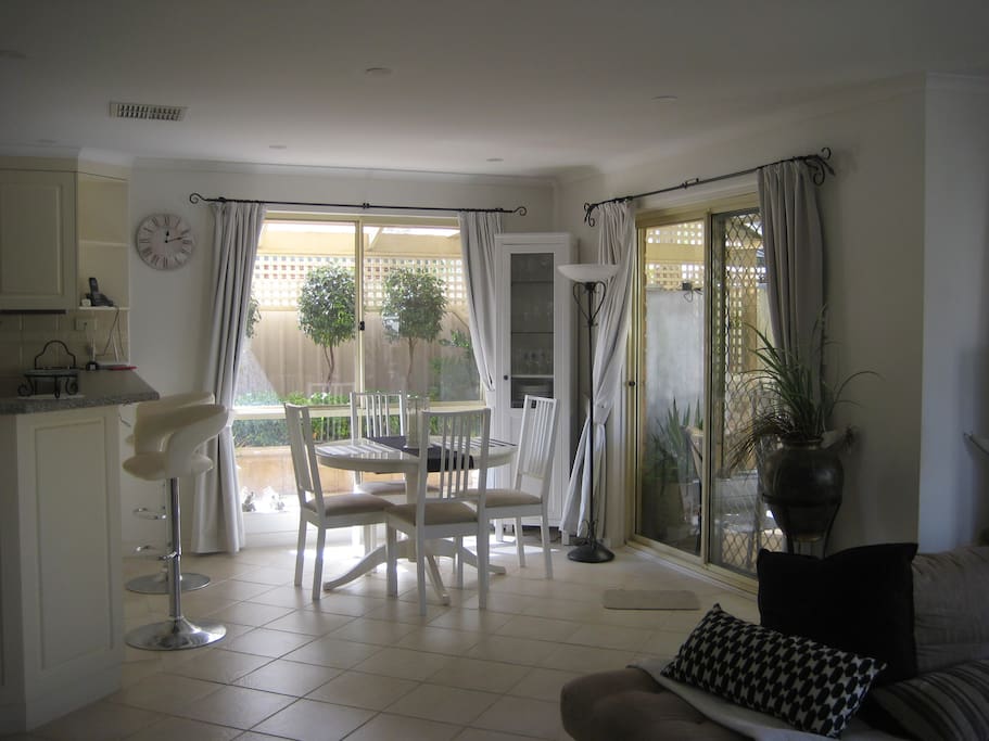 Dining area and doorway to outside garden seating