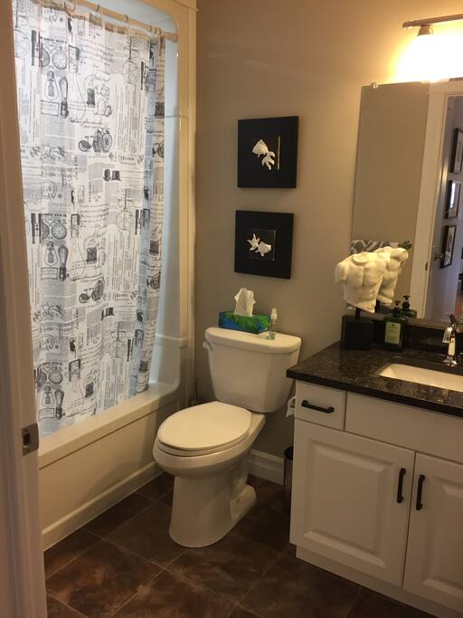 Pristine Bath Room with tub and shower