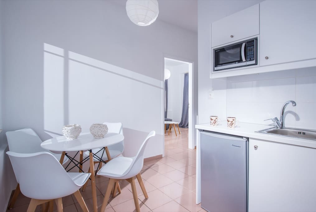 kitchenette with sitting area