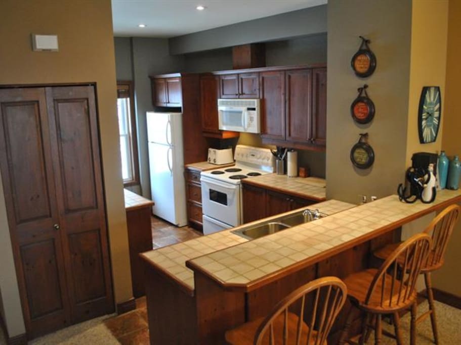 kitchen and island