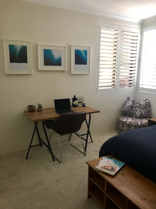 Work space in bedroom