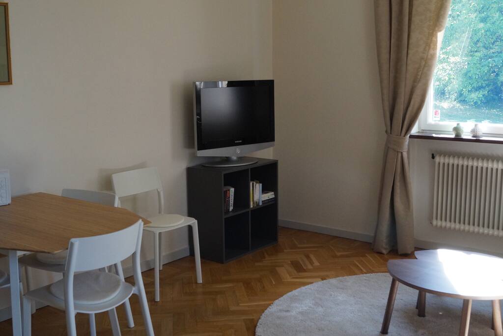 Tv and table in familyroom