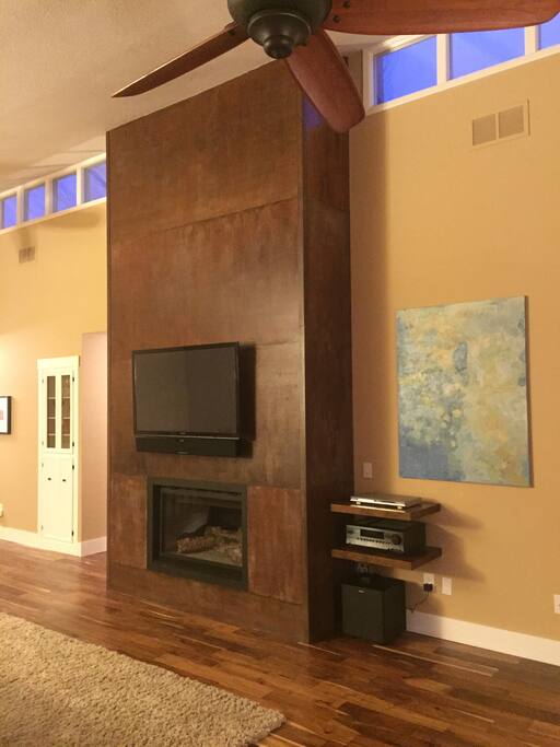 14" steel chimney with fireplace