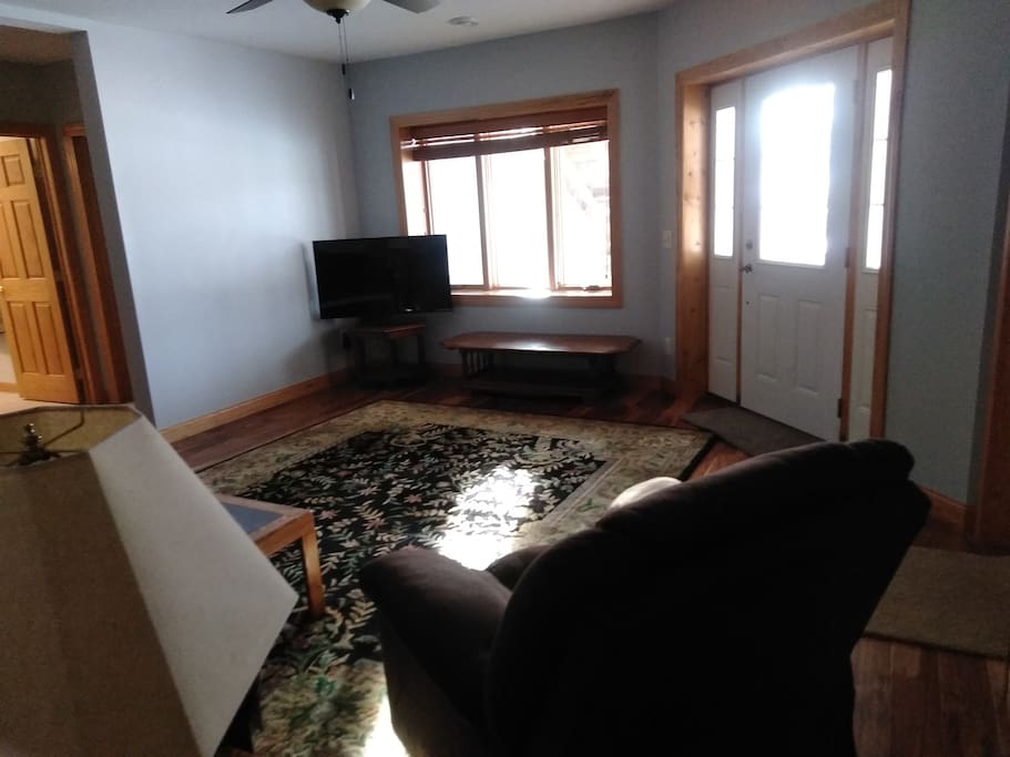 Living room outlook to back yard.