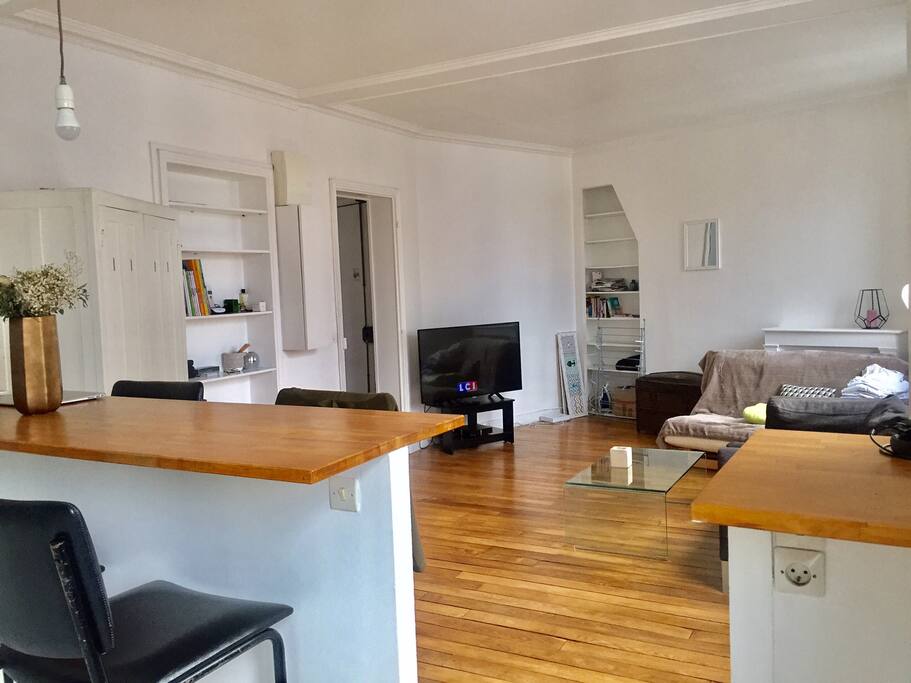 The living room from the open kitchen