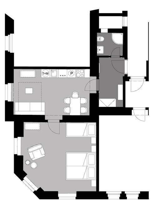 půdorys bytu/plan of flat/piano dell'appartamento