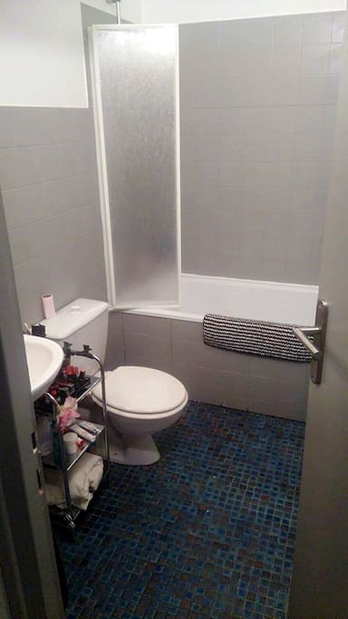 salle de bain avec baignoire et WC