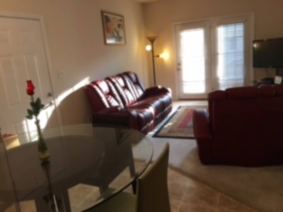 Kitchen, dining and living room