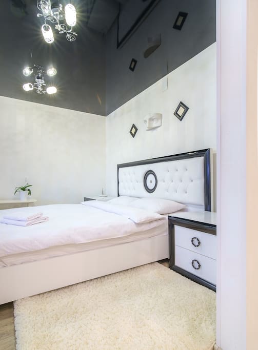 King size bed with bedside tables