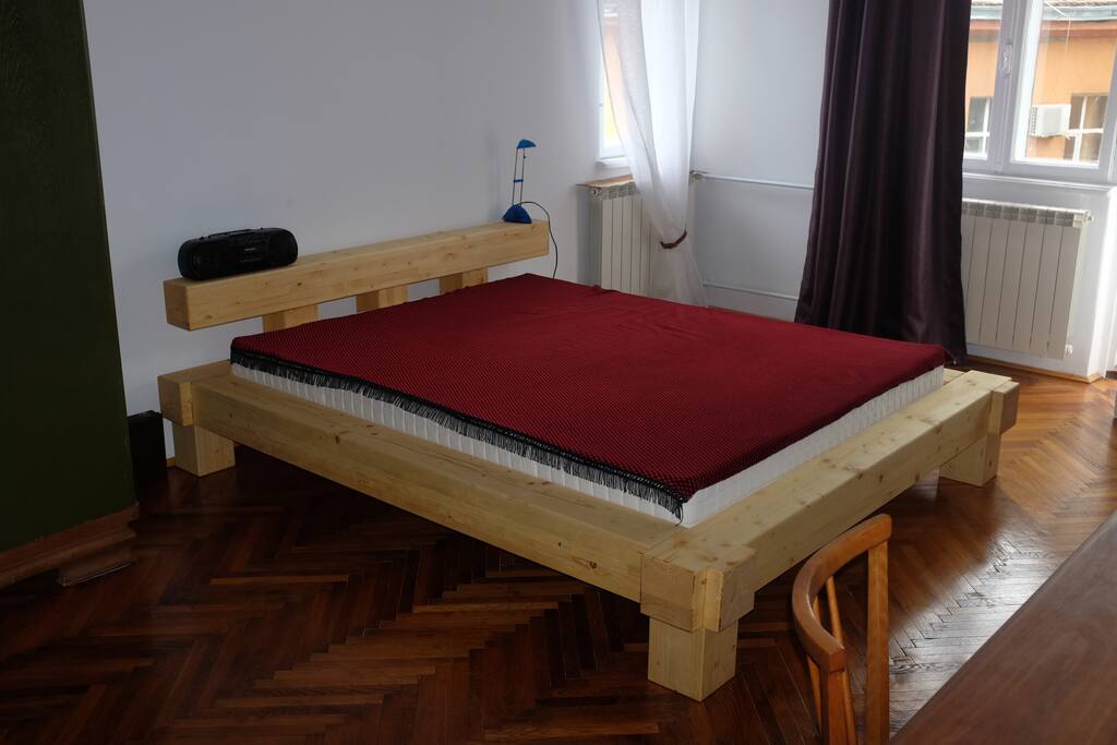 Bedroom with a large queen bed