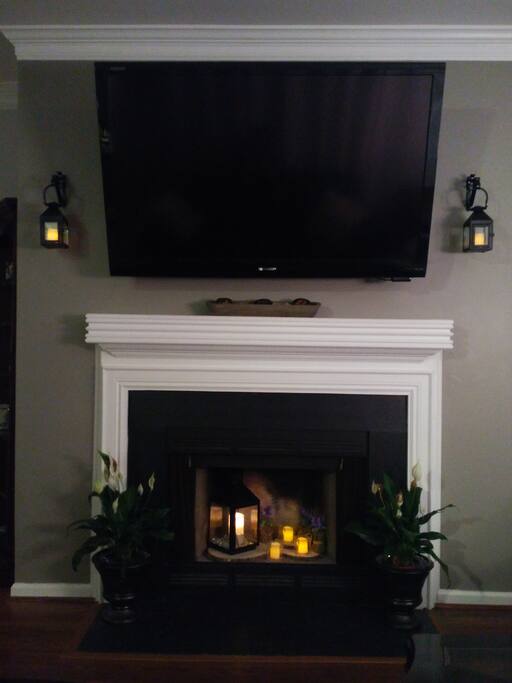 65in TV with Roku, Netflix,Xbox and sling.