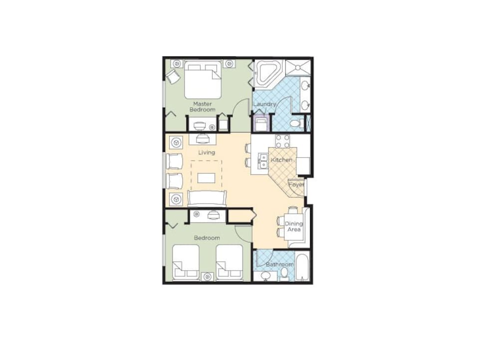 2Br Wyndham Grand Desert Resort H4 - Apartments for Rent 