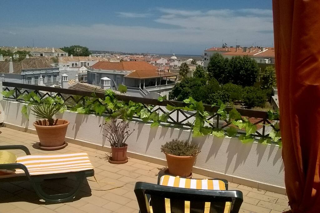 Rooftop terrace views over Tavira