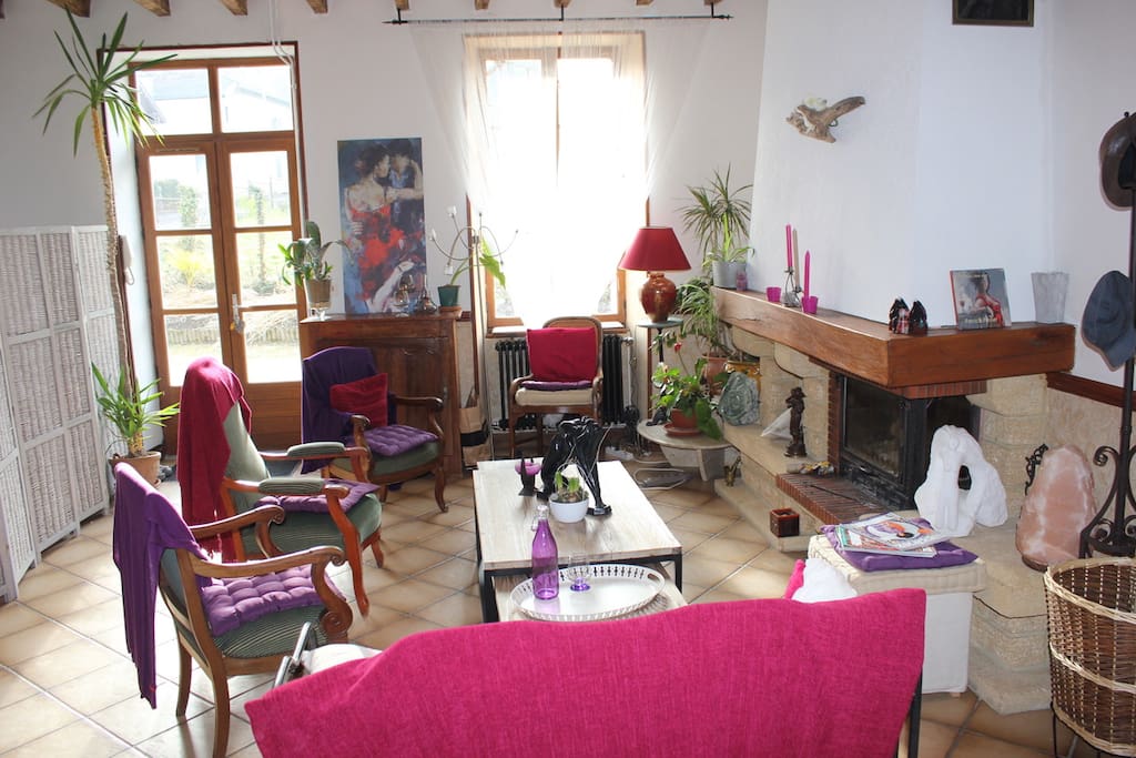 Salon cheminée de la casa