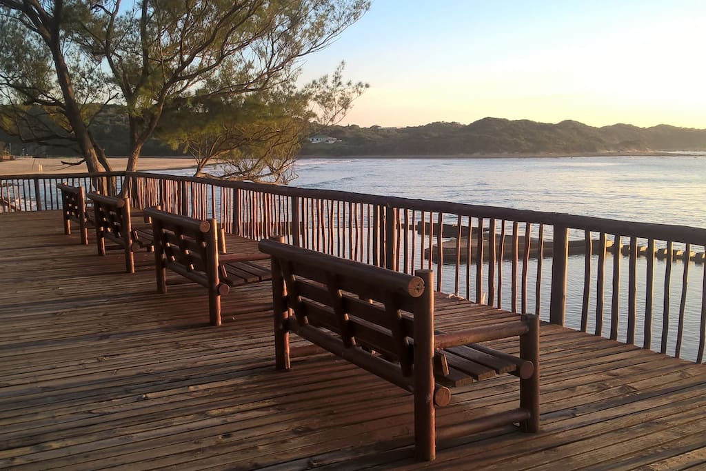 Lovely sitting areas and boardwalk to enjoy anytime of the day.