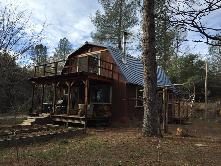 Wintertime view of house