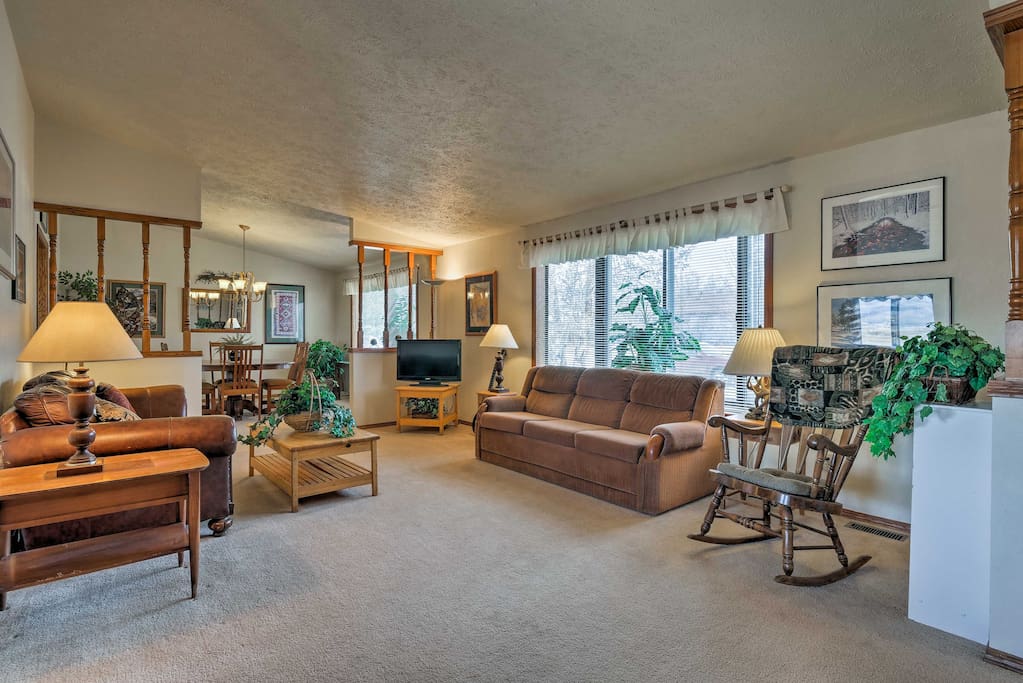 Make yourself at home inside the spacious home with comfy furnishings.