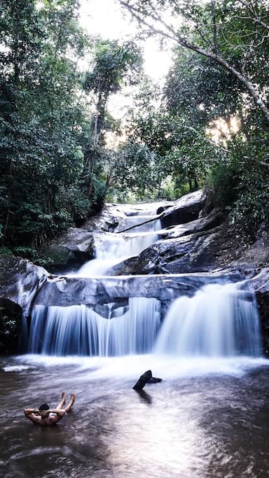 On site waterfall
