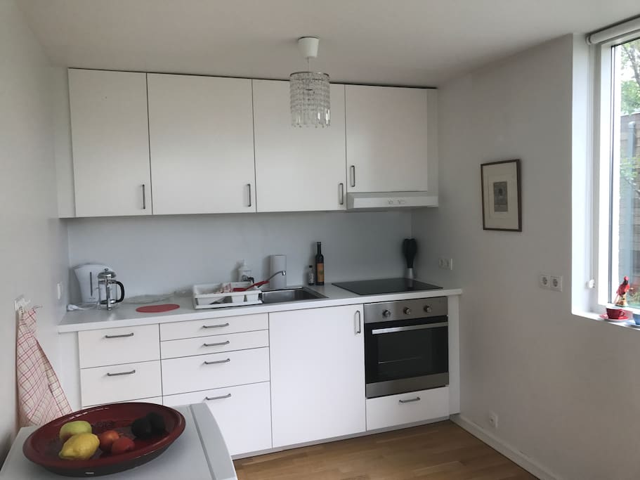 The new and very nice and bright kitchen with all necessary equippments