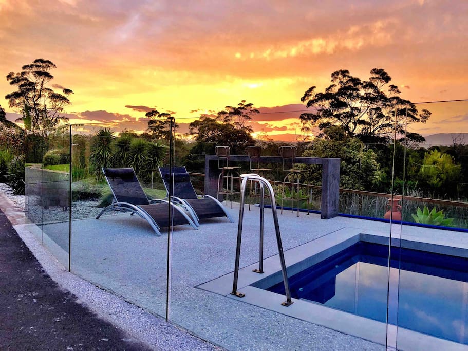 Pool at sunset