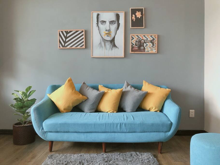 Shared common living room with cable TV