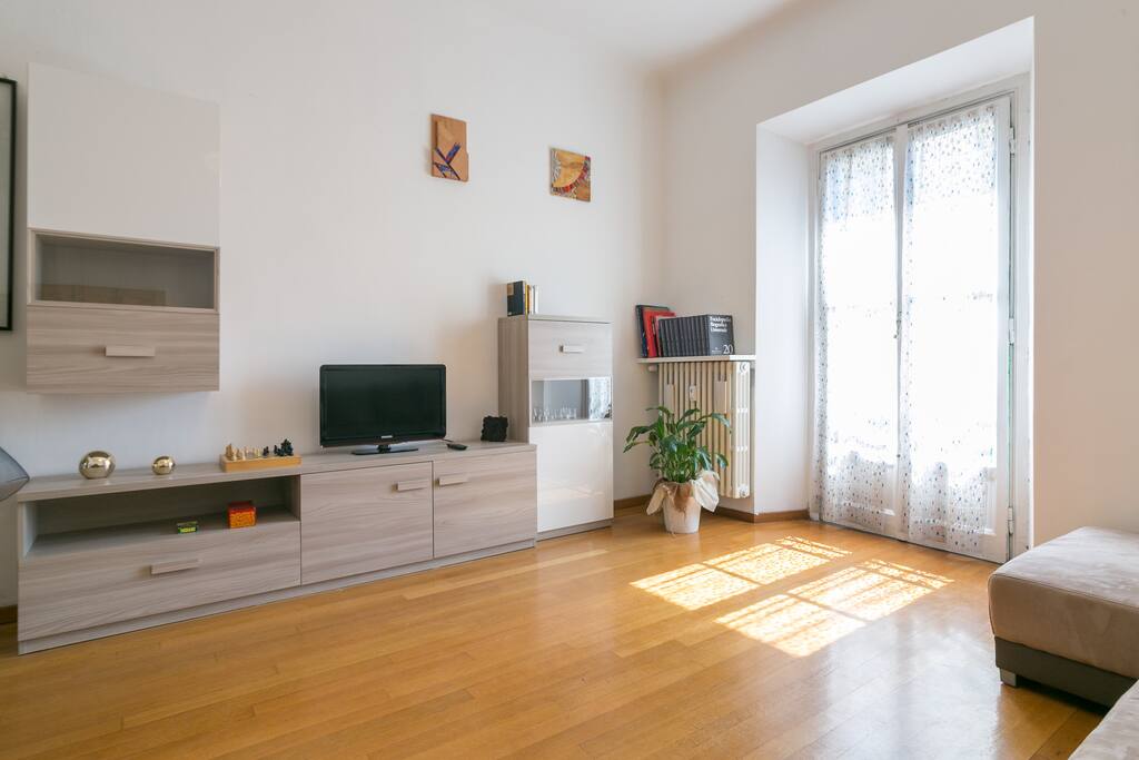 living room with tv