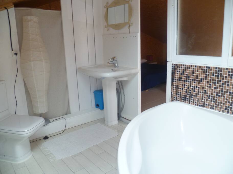 salle de bain privée (baignoire, lavabo, w.c)