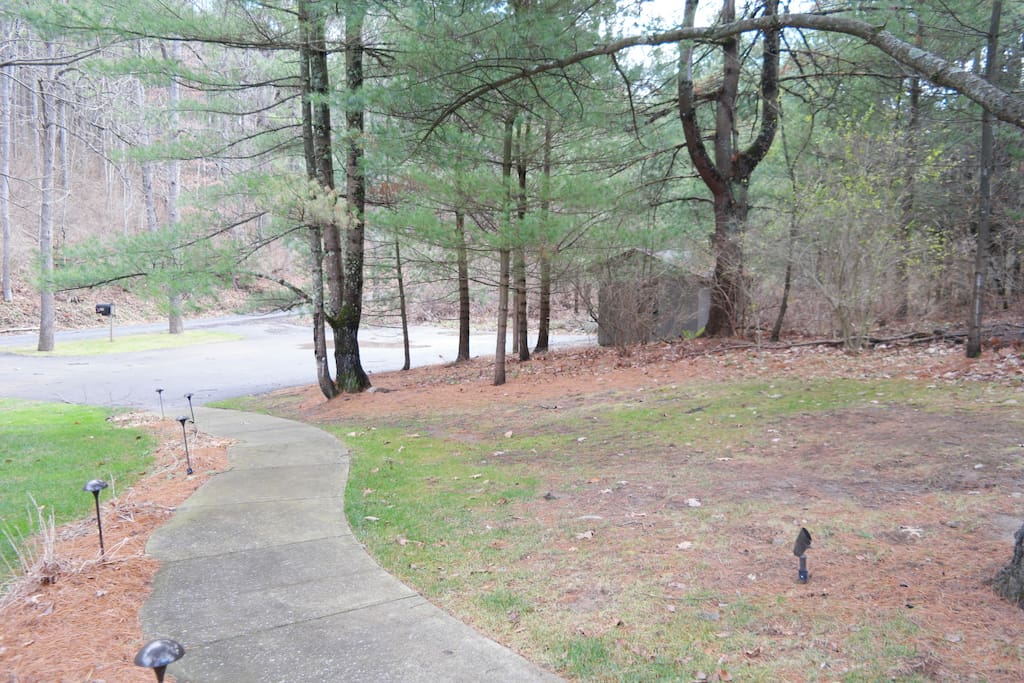 walkway to parking area